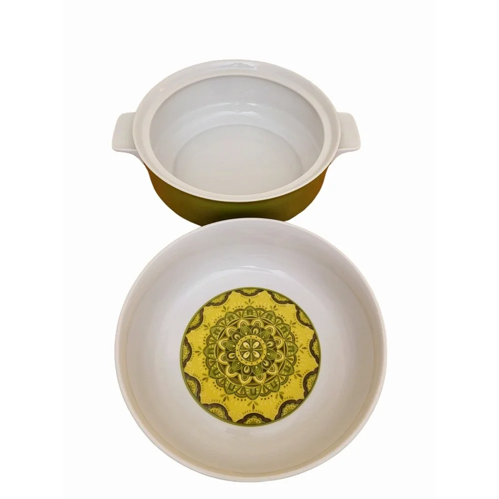2 Dead Stock Avocado Green Royal Prestige Mandala Serving  Lid Bowls MCM Granada